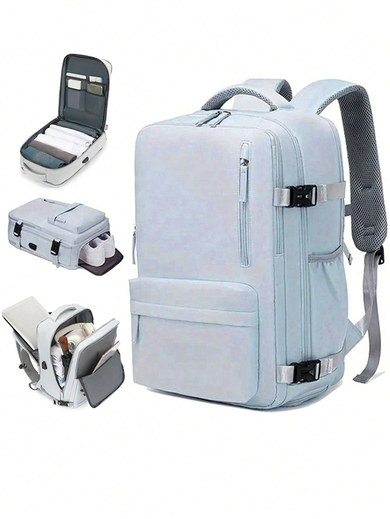 Gray Top Handle Zipper Closure Multifunctional Travel Bag with Multiple Compartments, Large Capacity & Simple Fashion Design Cabin Bag Summer College Bag for Books Winter Christmas Gifts Zipper Bag Laptop Valentine Day School Bag Camping Gym Bag Sports Bag Stickers Back to School Beach Valentine Gifts Laptop Case the Sporty Life Bag Pack Hiking Bag Weekend Bag Backpacks Travel Must Haves Large Bag Spring Springbreak Step into Spring Beach Bag