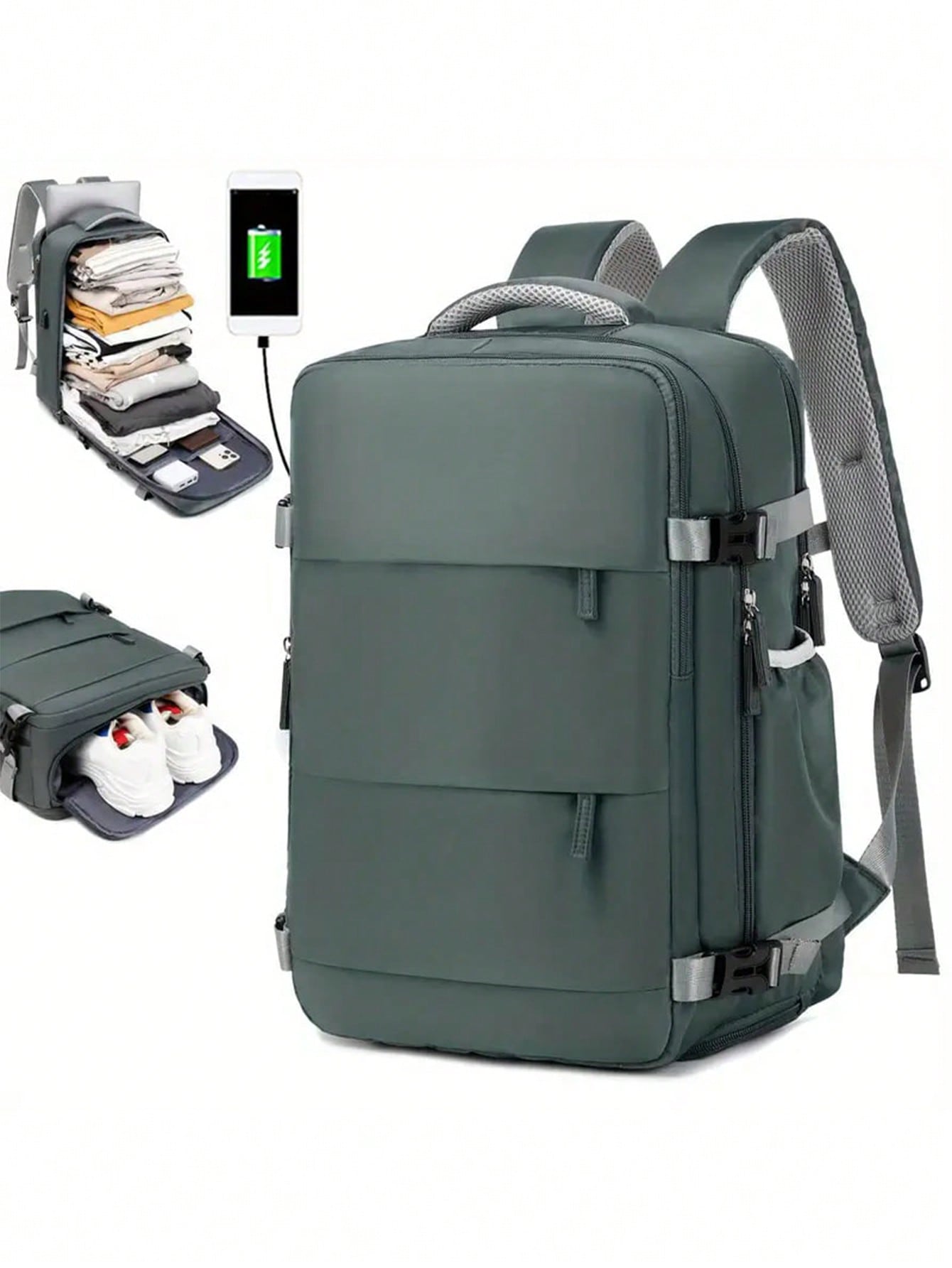 Gray Top Handle Zipper Closure Multifunctional Travel Bag with Multiple Compartments, Large Capacity & Simple Fashion Design Cabin Bag Summer College Bag for Books Winter Christmas Gifts Zipper Bag Laptop Valentine Day School Bag Camping Gym Bag Sports Bag Stickers Back to School Beach Valentine Gifts Laptop Case the Sporty Life Bag Pack Hiking Bag Weekend Bag Backpacks Travel Must Haves Large Bag Spring Springbreak Step into Spring Beach Bag