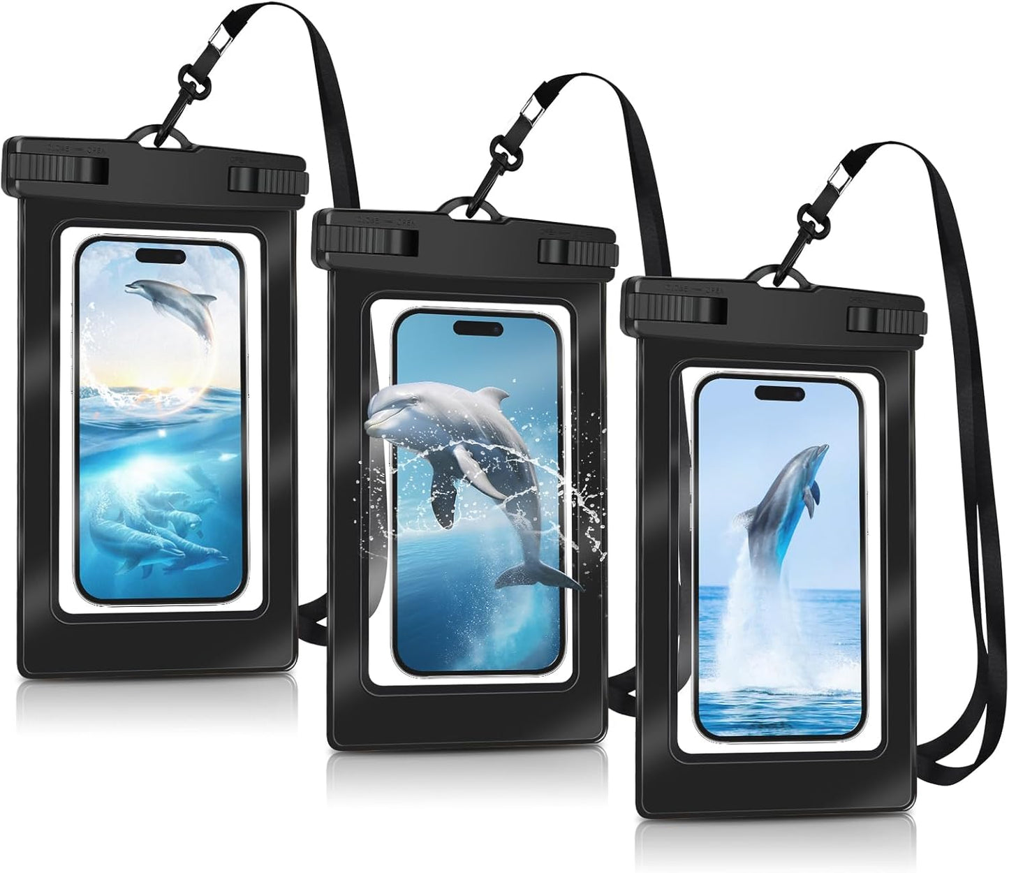 3 Unidades Funda Impermeable Móvil, IPX8 Funda Acuatica Movil, Funda Movil Agua Hasta 6.8'' Para 15 14 13 12 11Pro XR XS, Accesorios Para Vacaciones