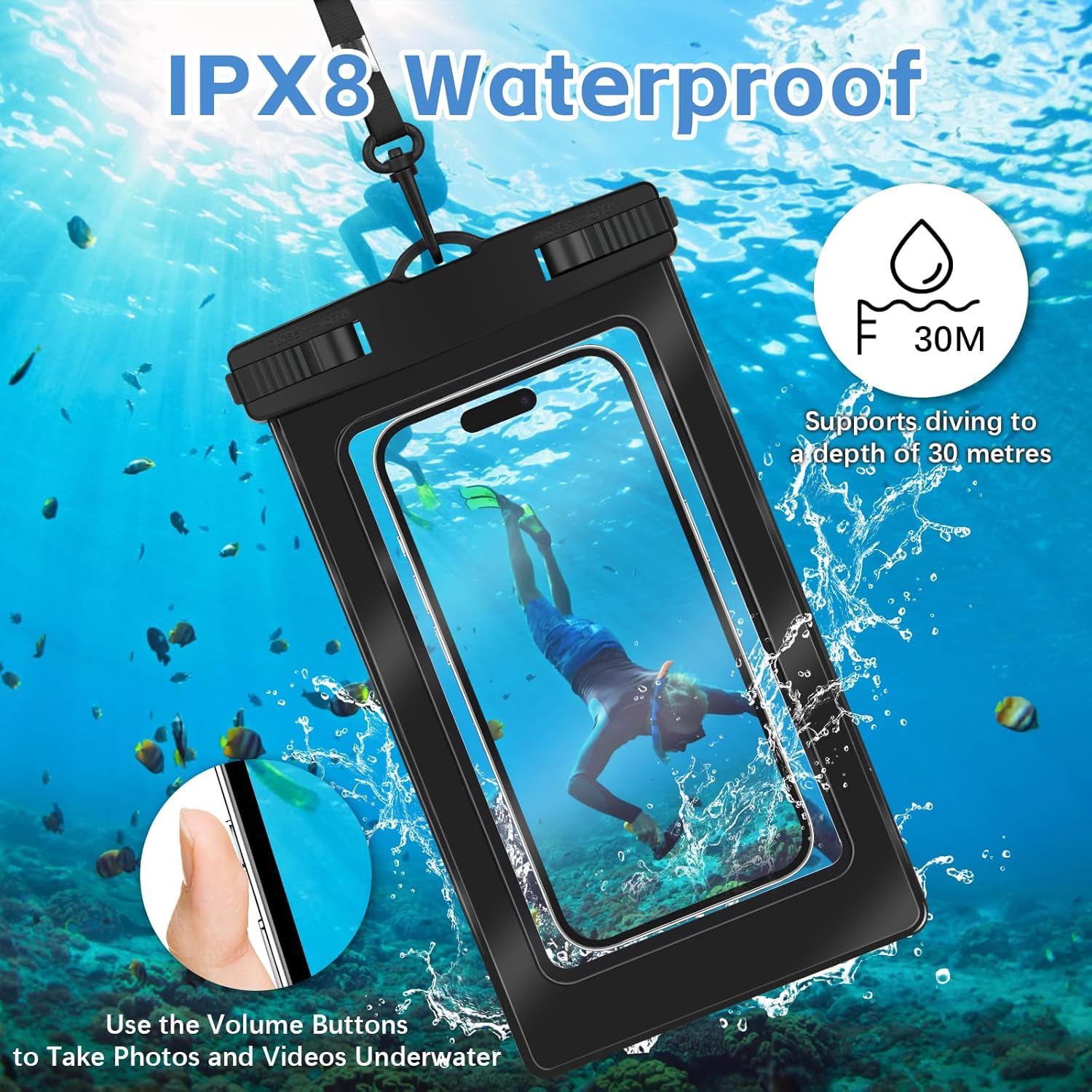 3 Unidades Funda Impermeable Móvil, IPX8 Funda Acuatica Movil, Funda Movil Agua Hasta 6.8'' Para 15 14 13 12 11Pro XR XS, Accesorios Para Vacaciones